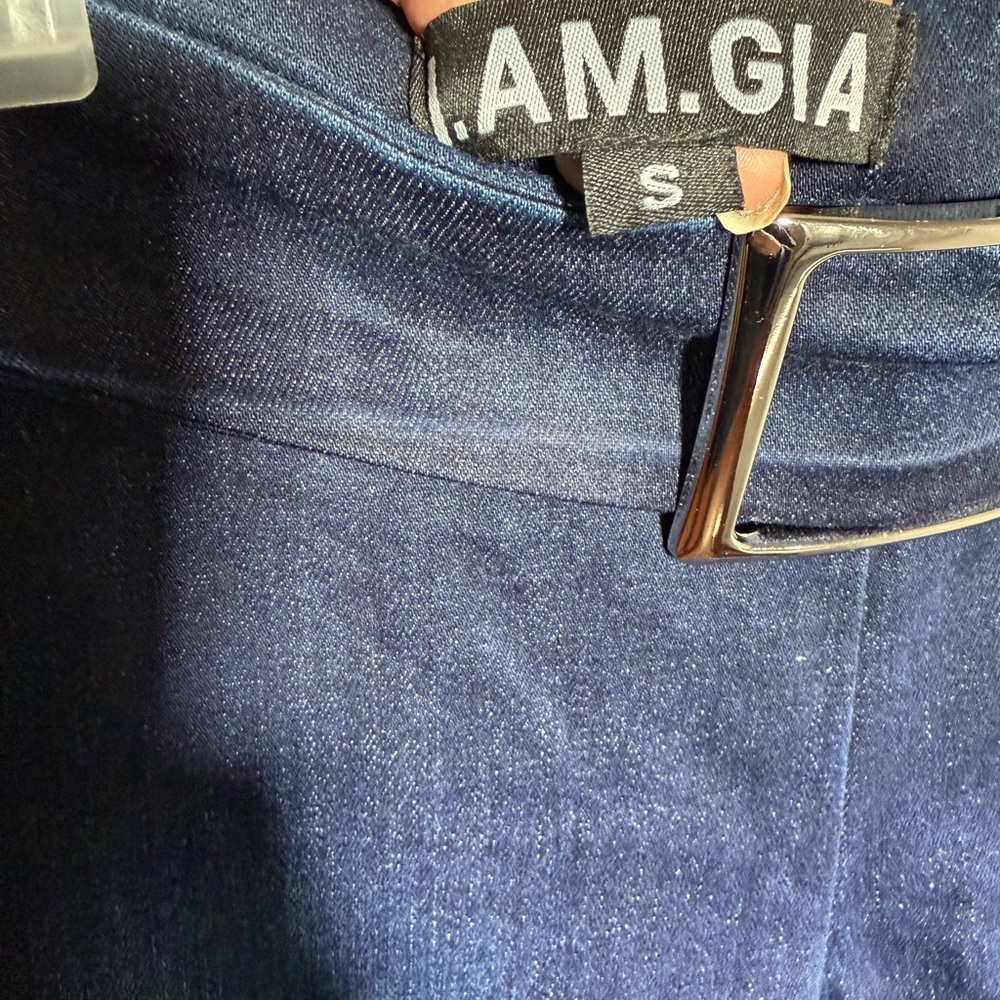 I AM GIA Dark Wash Belted Straight Leg Jeans | Trendy Y2K Style - Picture 5 of 5